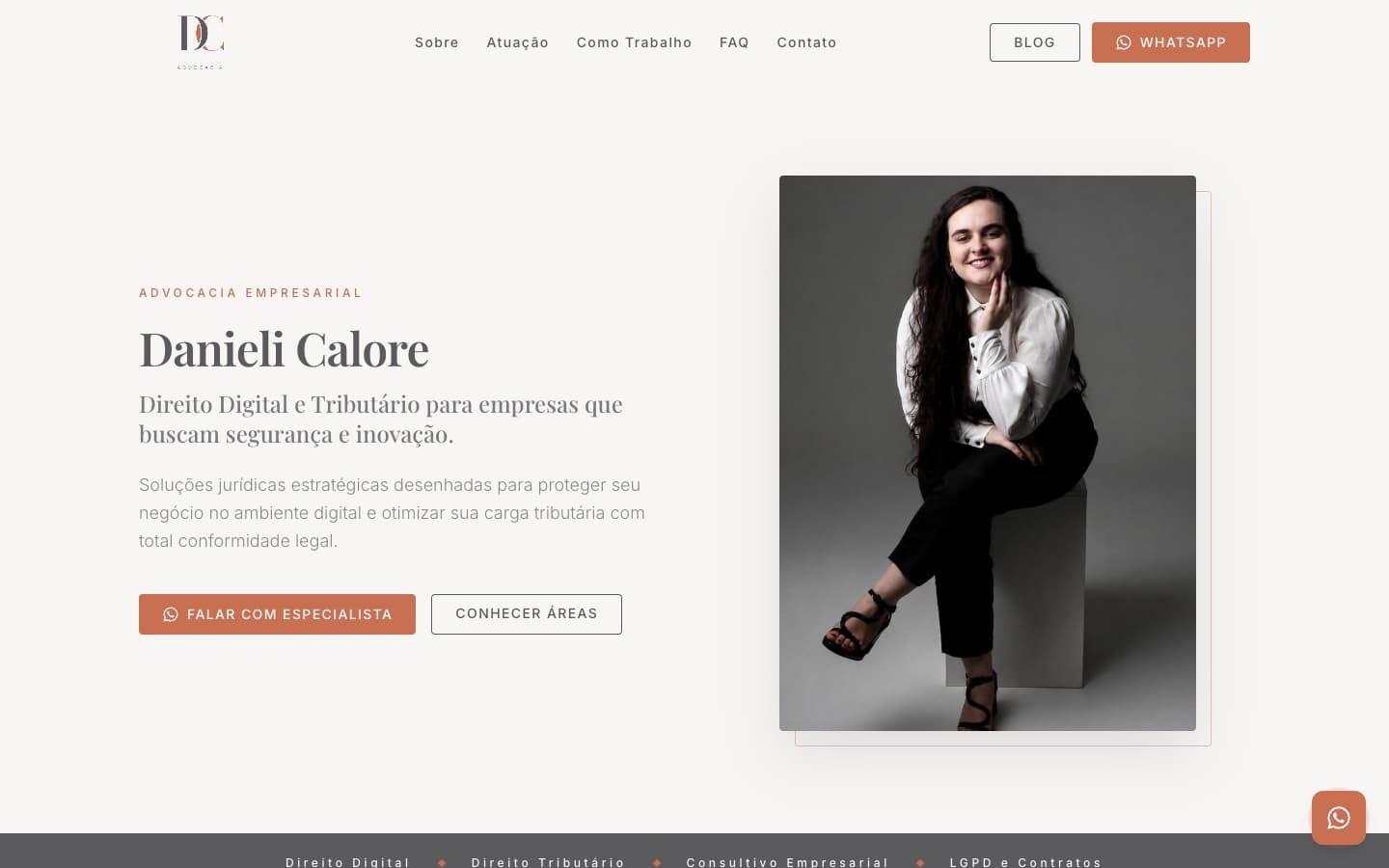 Exemplo de landing page para advocacia no computador